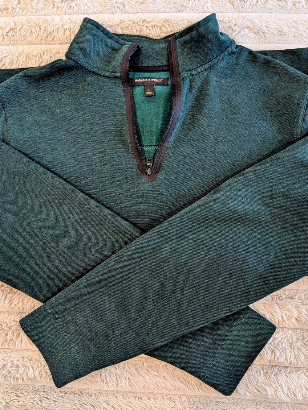 Men's Banana Republic Green Quarter Zip Pullover Size L - CB